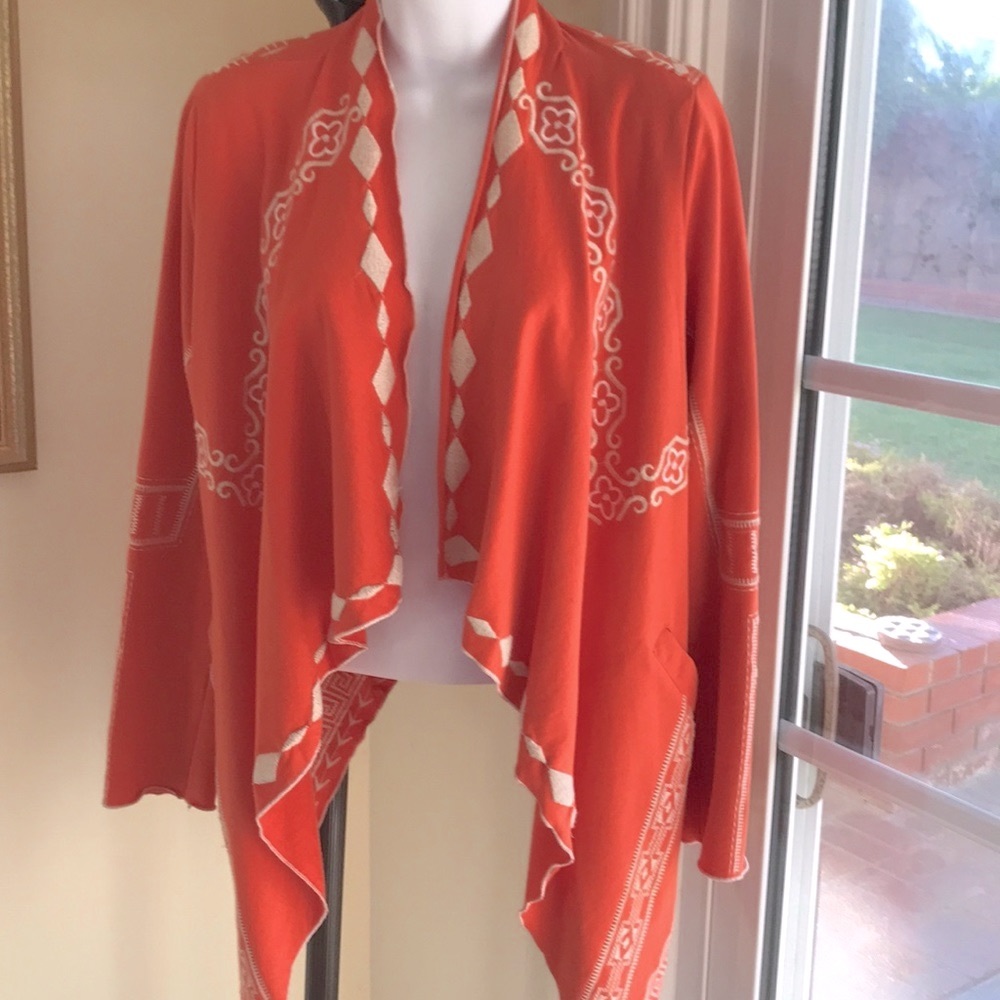ANTHROPOLOGIE MONORENO ORANGE LIGHTWEIGHT JACKET SIZE S EXCELLENT CONDITION!